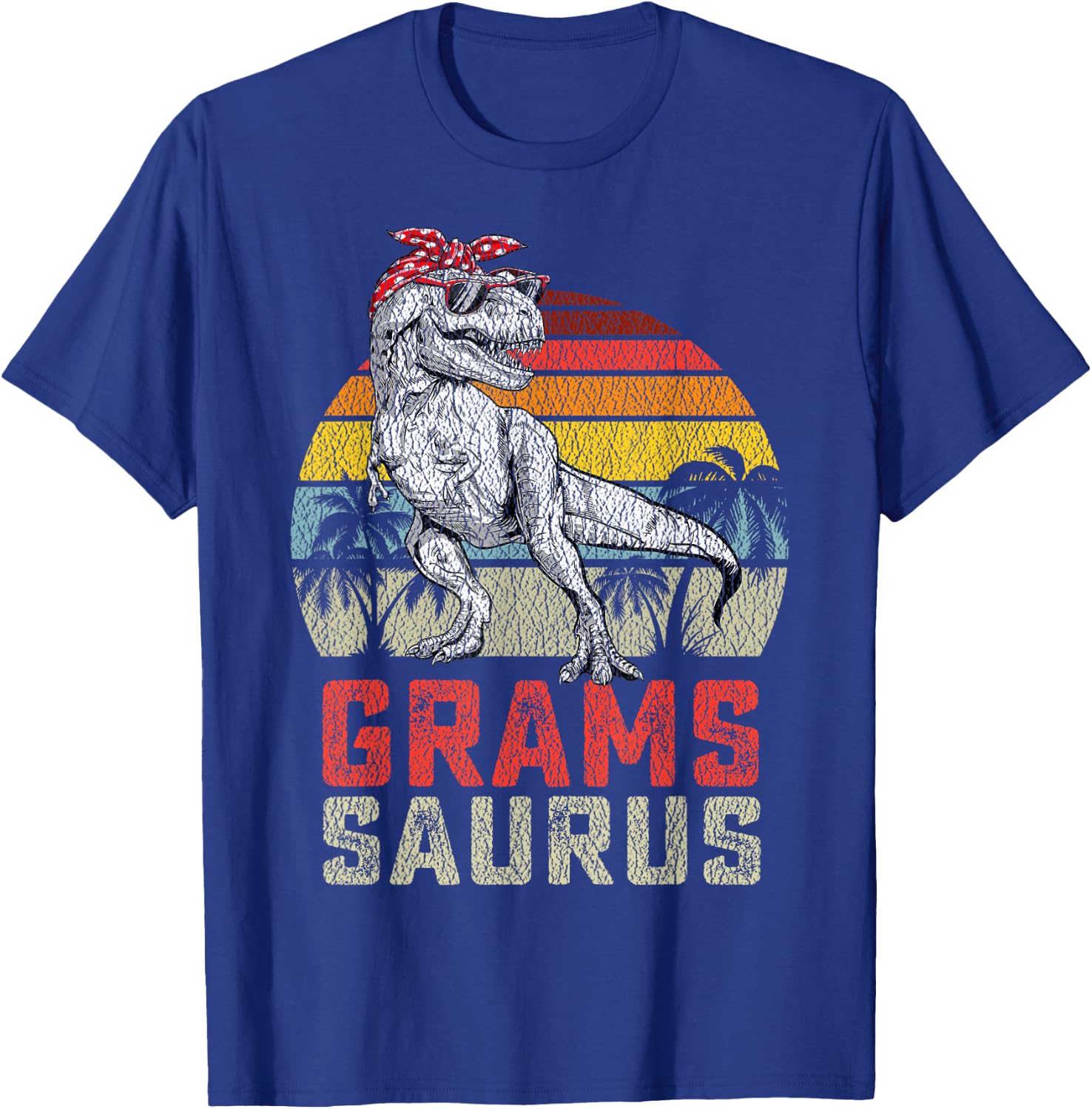 Gramssaurus T Rex Dinosaur Grams Saurus Family Matching T-Shirt - T-Shirt | Royal