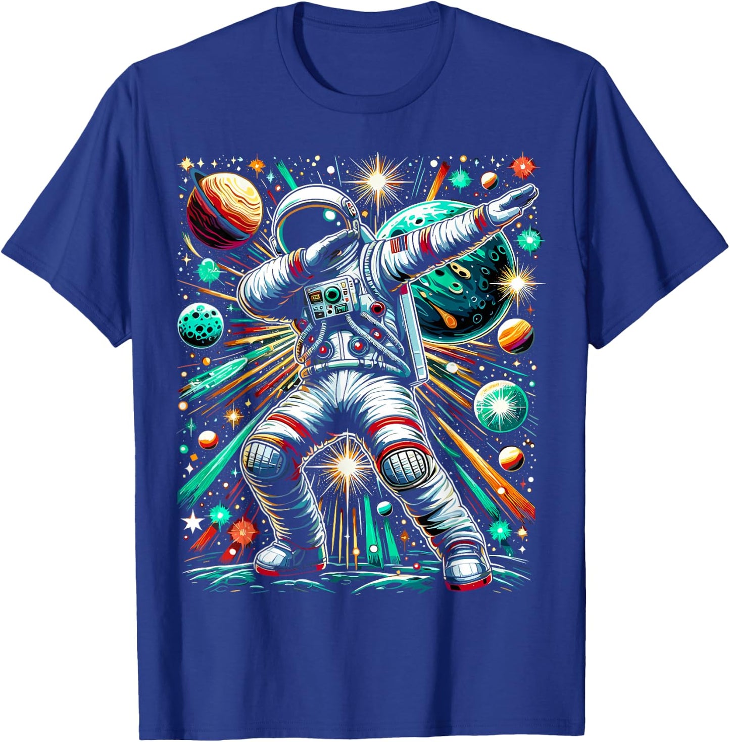 Astronaut Dabbing Space Galaxy T-Shirt - T-Shirt | Royal