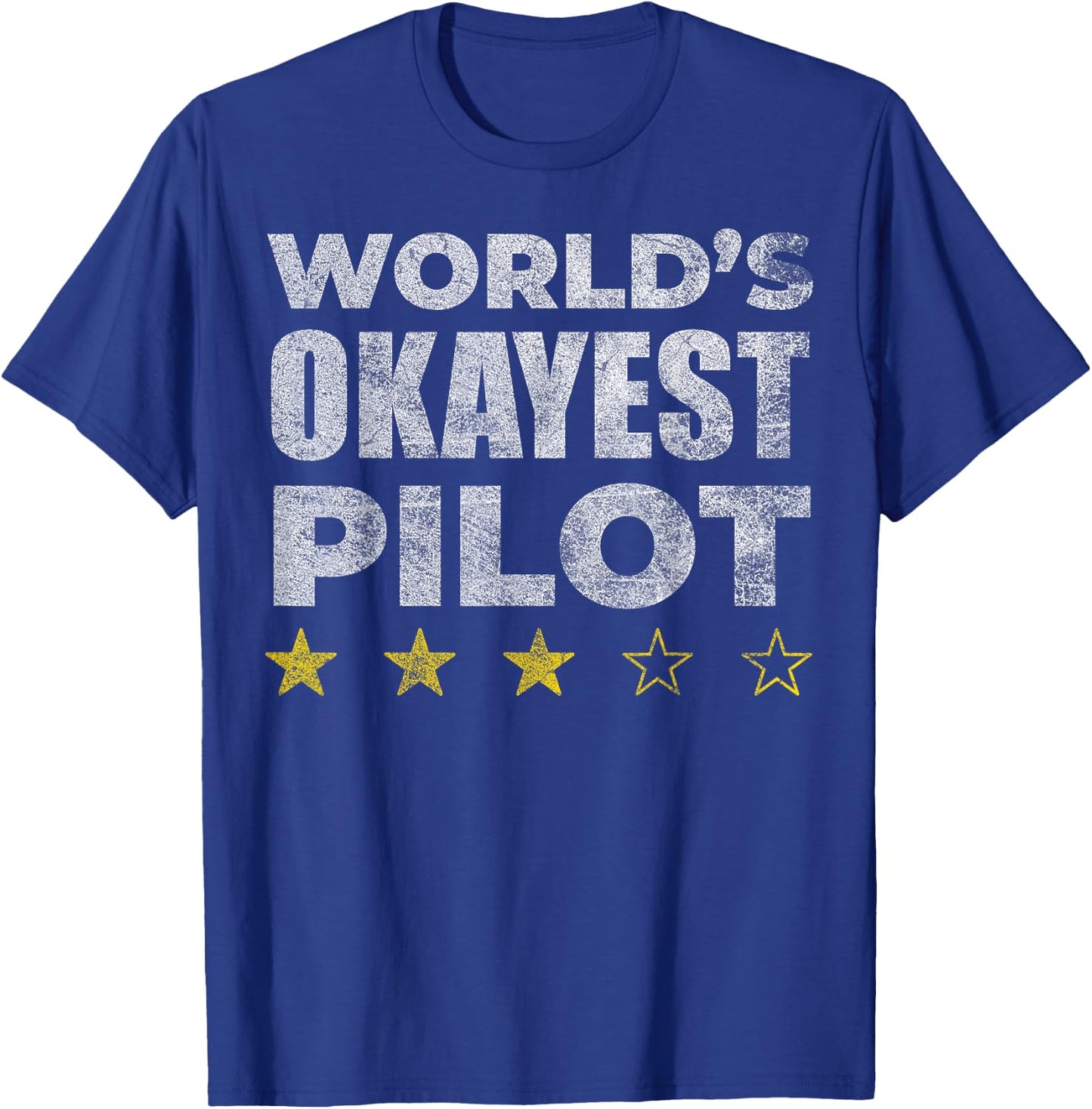 Funny Worlds Okayest Pilot - Vintage Style T-Shirt - T-Shirt | Royal