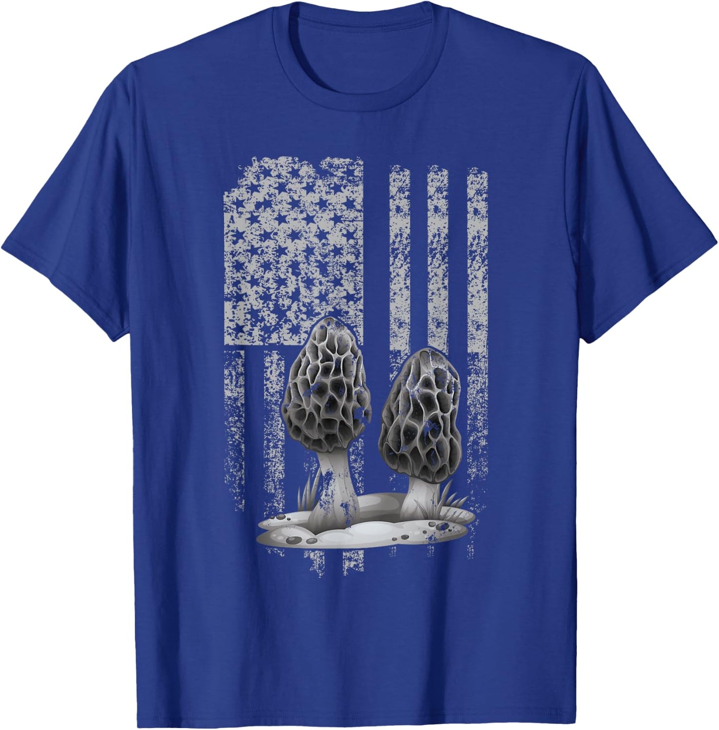U.S.A. Flag Morel Mushroom Hunter T-Shirt - T-Shirt | Royal