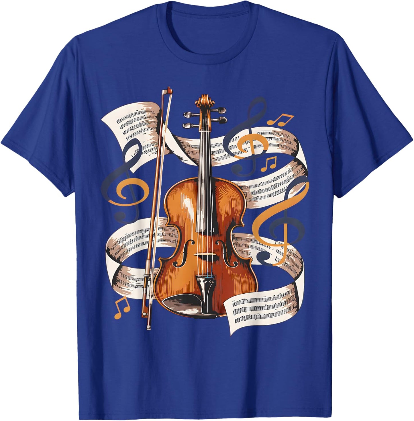 Violin Sheet Music Classical Orchestra T-Shirt - T-Shirt | Royal