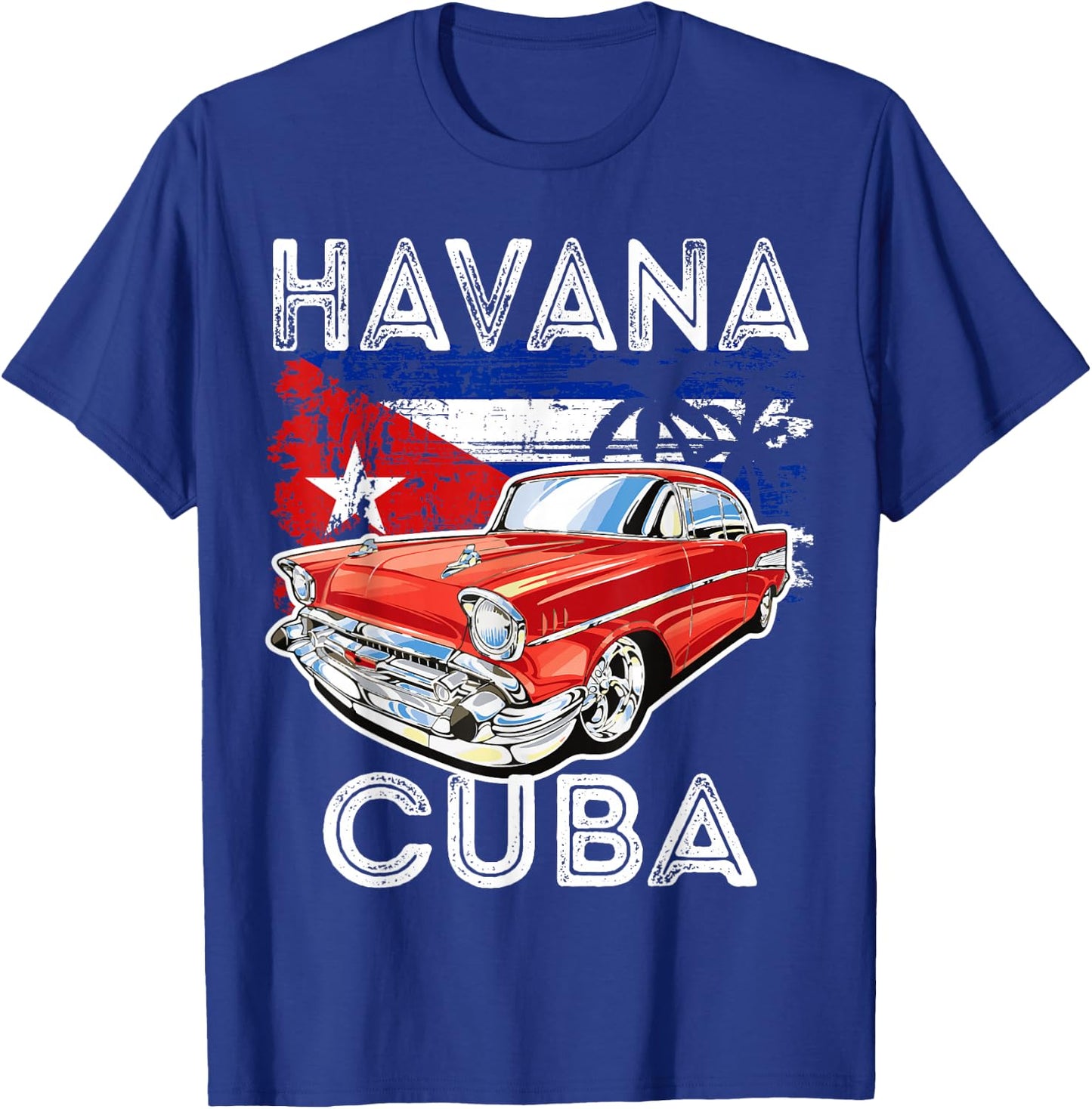 Cool Havana Cuba Classic Retro Vintage Muscle Cars Graphic T-Shirt - T-Shirt | Royal