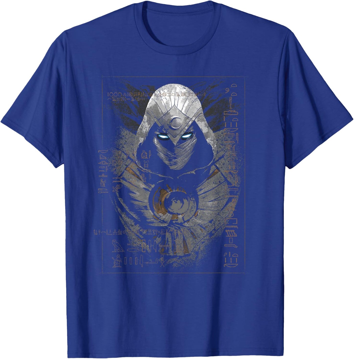 Marvel Moon Knight Glowing Eyes Egyptian Hieroglyphs T-Shirt - T-Shirt | Royal