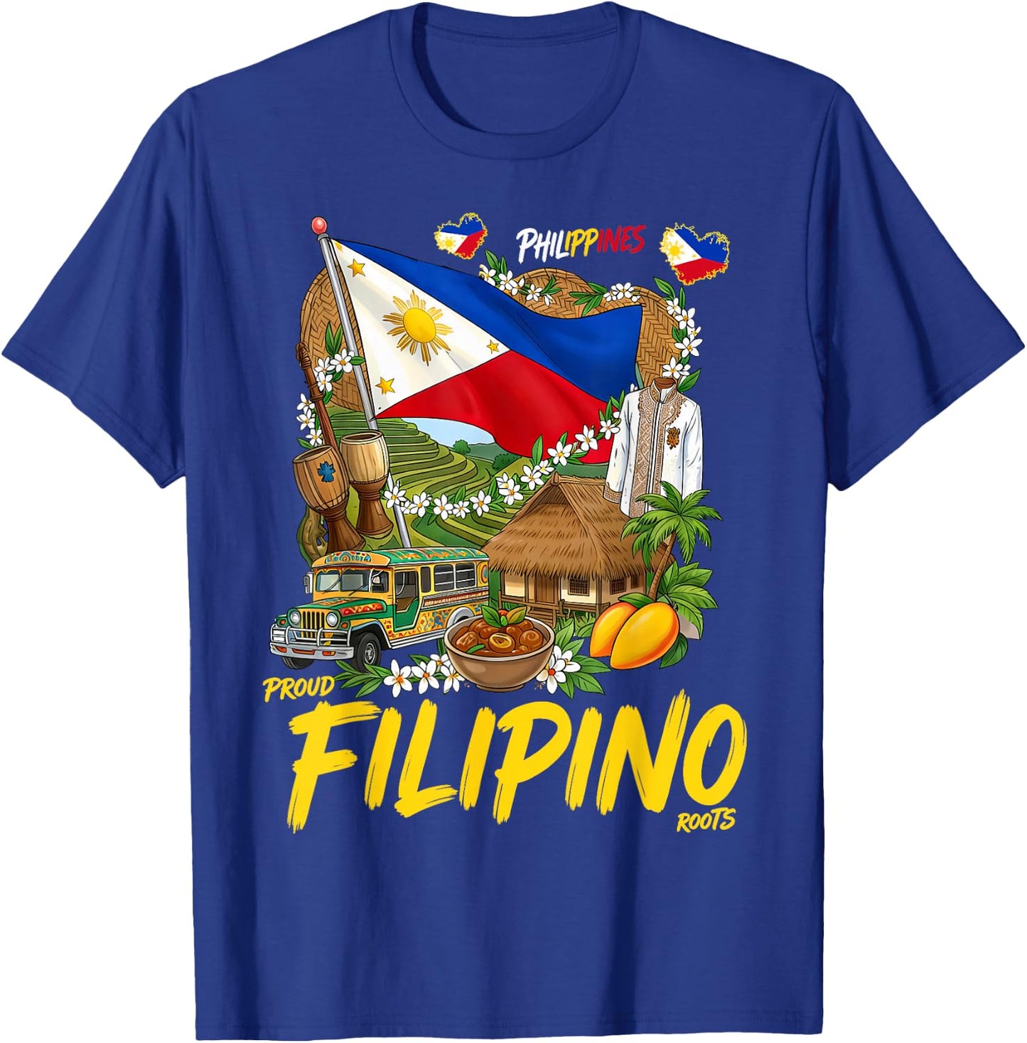 Filipino Roots Idea Filipiniana Philippines Themed T-Shirt - T-Shirt | Royal