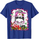 Messy Bun Mom CMA Life Funny Nursing Christmas Pajamas T-Shirt - T-Shirt | Royal