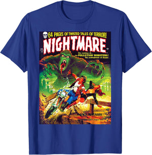 Halloween Monster Scary Vintage Horror Comic Book Funny T-Shirt - T-Shirt | Royal