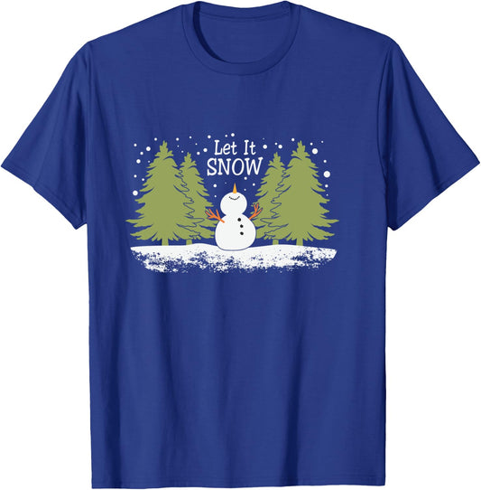Christmas let it snow snowman winnter xmas apparel T-Shirt - T-Shirt | Royal