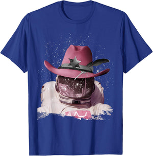Astronaut Wearing Pink Cowboy Hat, Cowgirl in Space T-Shirt - T-Shirt | Royal