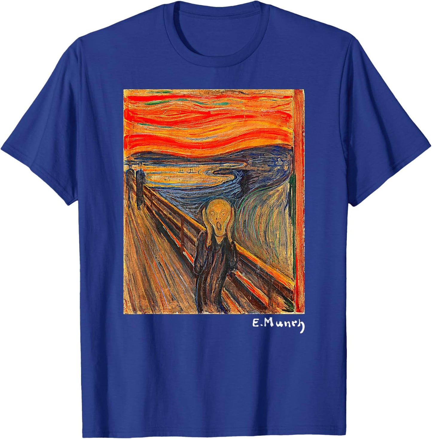 Famous Art The Scream by Munch Artist Painting T-Shirt - T-Shirt | Royal