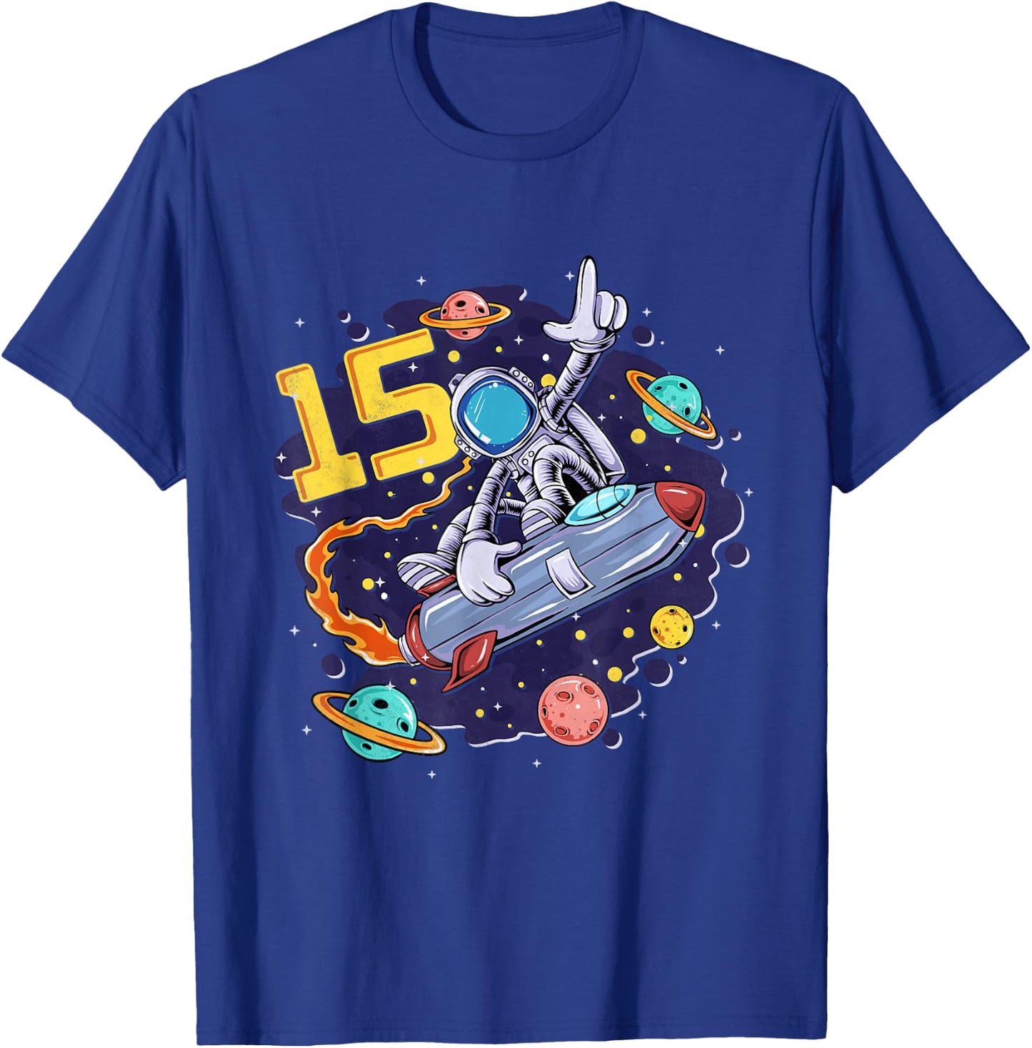 15 Years Old Space Shuttle Astronaut 15th Birthday T-Shirt - T-Shirt | Royal