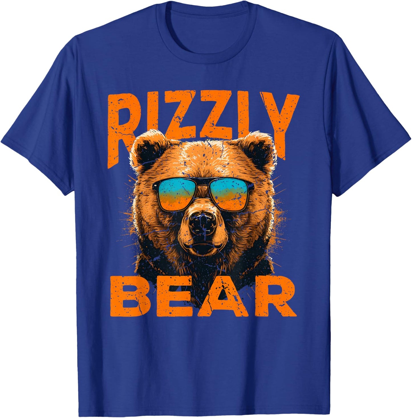 Rizzly Bear Cool Grizzly Bear Wearing Sunglasses Funny Meme T-Shirt - T-Shirt | Royal