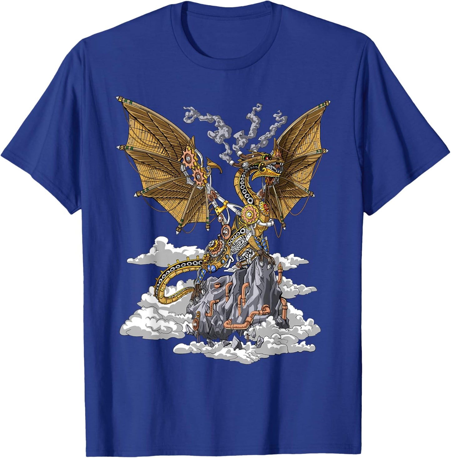 Steampunk Dragon Mechanical Gears T-Shirt - T-Shirt | Royal