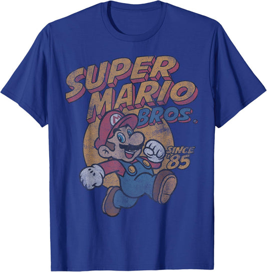 Super Mario Bros. Since '85 Vintage Poster T-Shirt - T-Shirt | Royal
