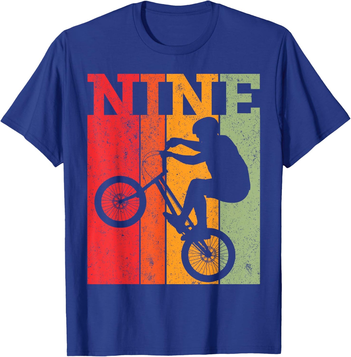 9th Birthday Boys 9 Year Old Nine BMX Bike racing bicycle T-Shirt - T-Shirt | Royal