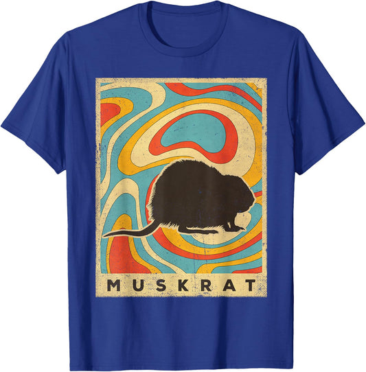 Vintage Muskrat Lover Animal Retro Style T-Shirt - T-Shirt | Royal