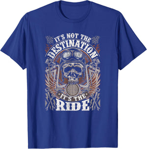 Biker Gear Motorcycle Gifts Not Target It's the Ride T-Shirt - T-Shirt | Royal