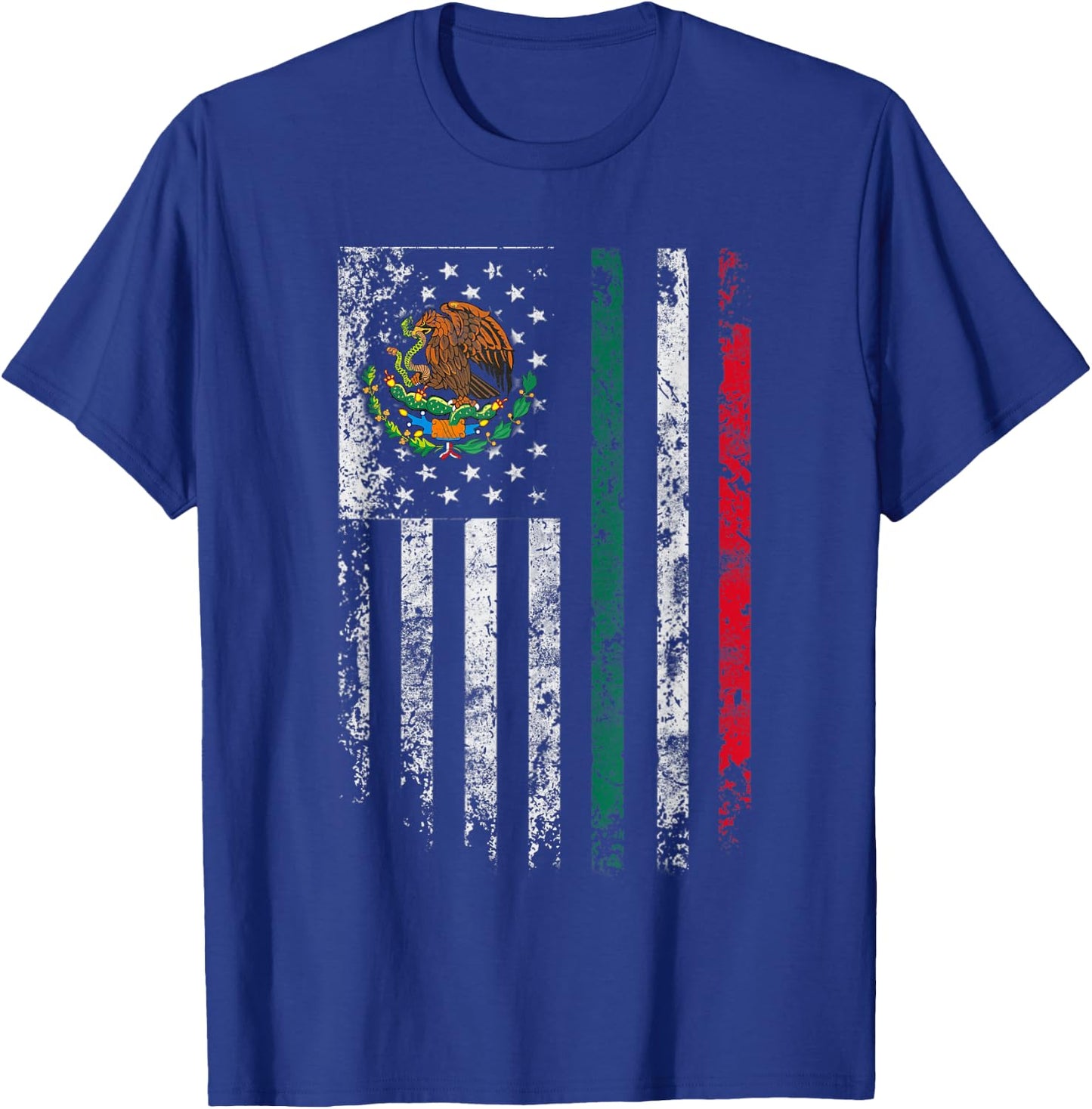 Mexico Flag Shirt Gift 4th Of July USA American Mexican Flag Women Kids Men T-Shirt - T-Shirt | Royal