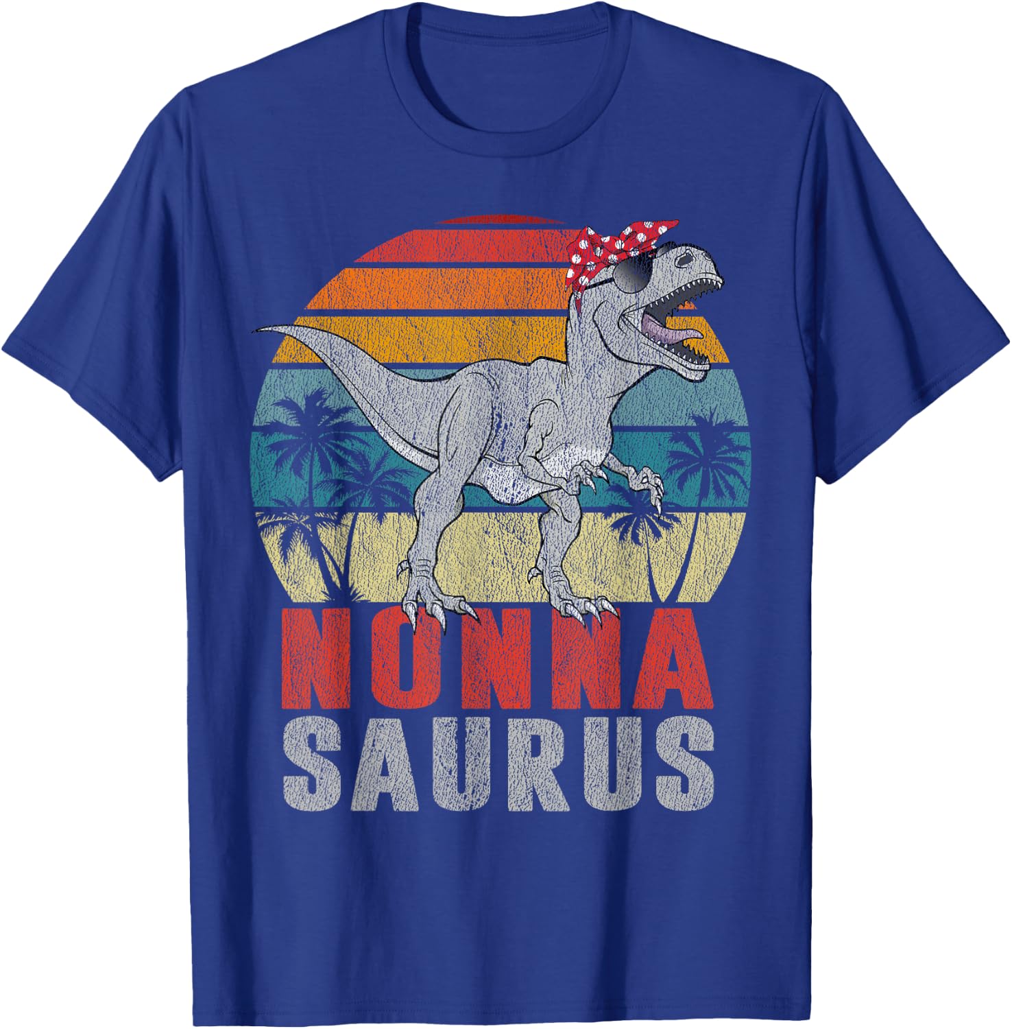 Nonnasaurus T Rex Dinosaur Nonna Saurus Family Matching T-Shirt - T-Shirt | Royal
