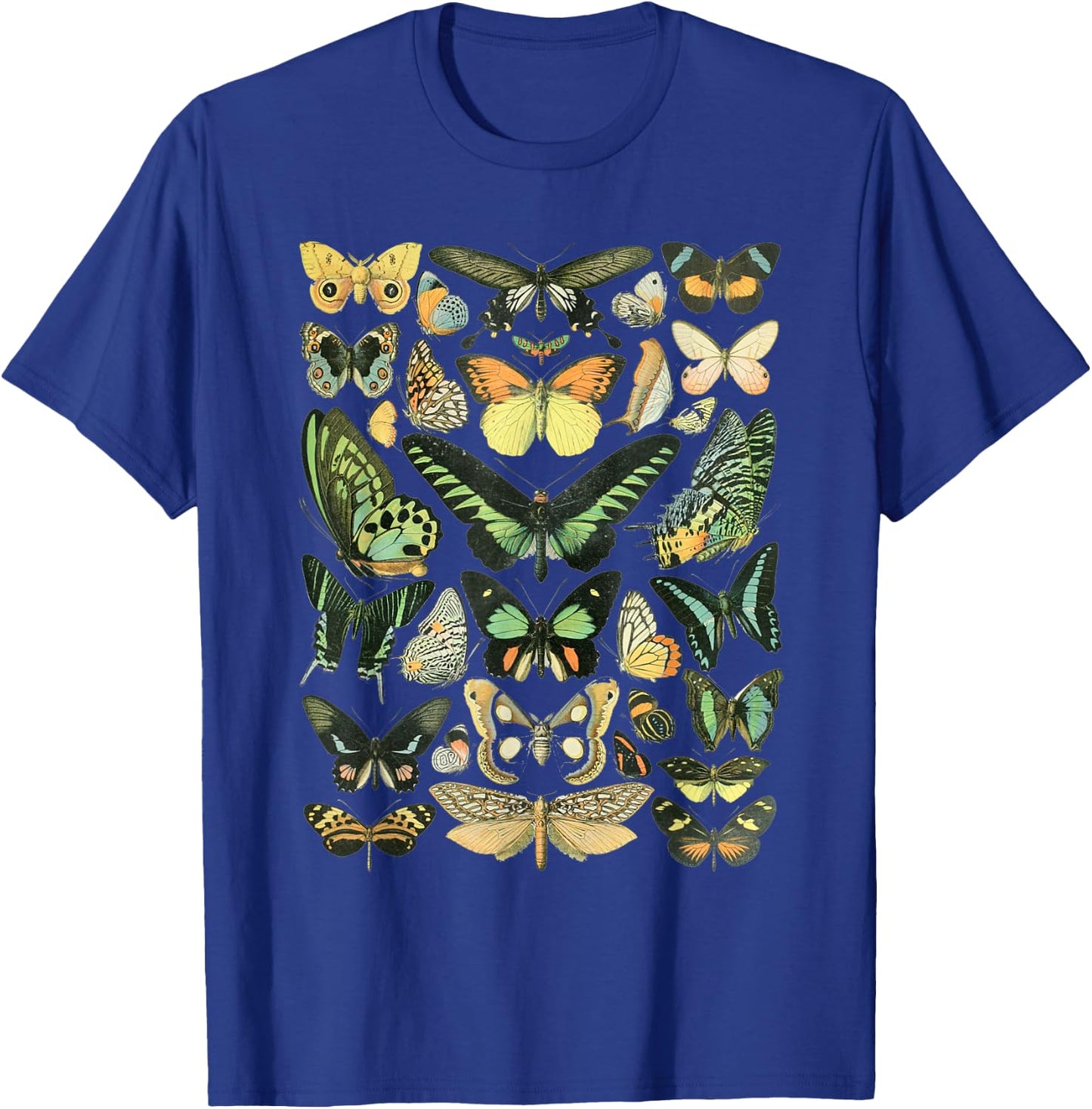 Vintage Inspired Butterfly Chart T-Shirt - T-Shirt | Royal