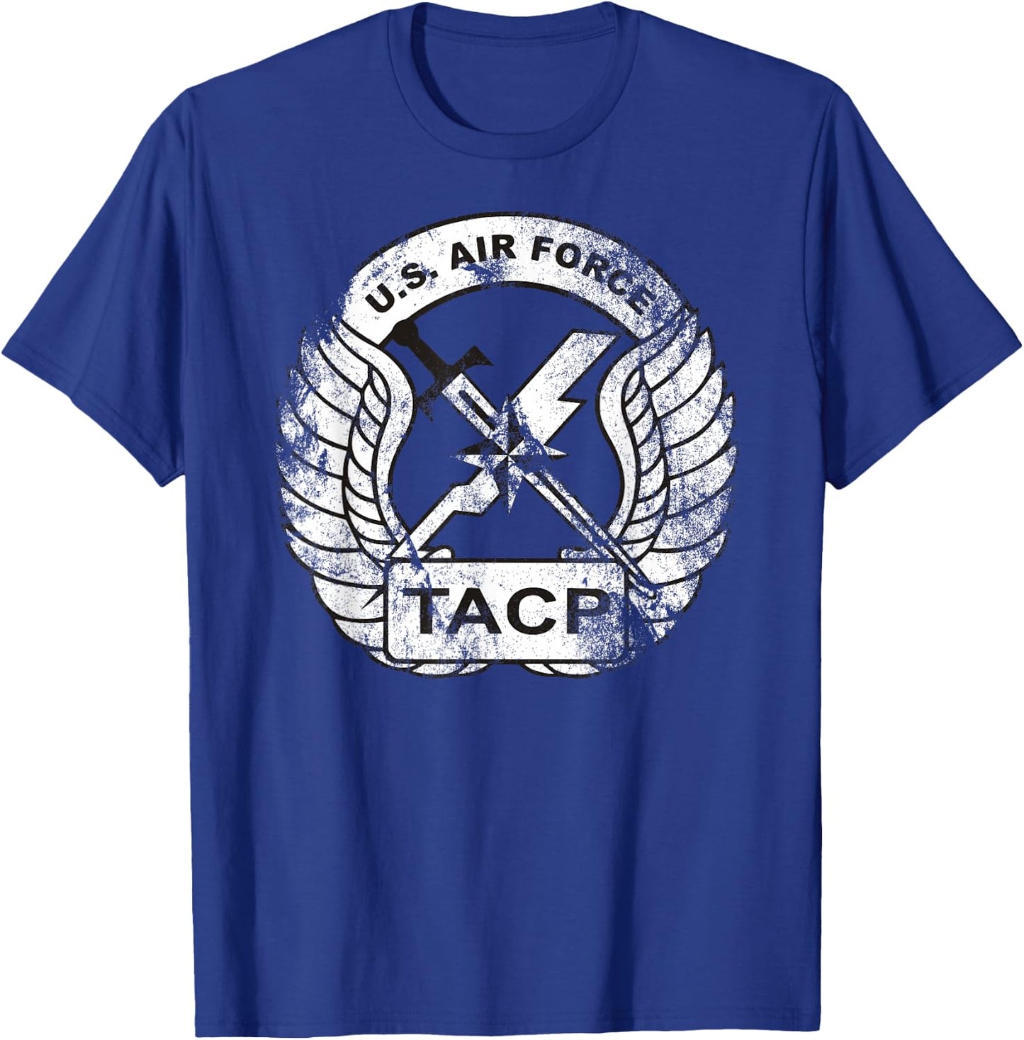 US Air Force Tactical Air Control Party (TACP) Cn Distressed T-Shirt - T-Shirt | Royal