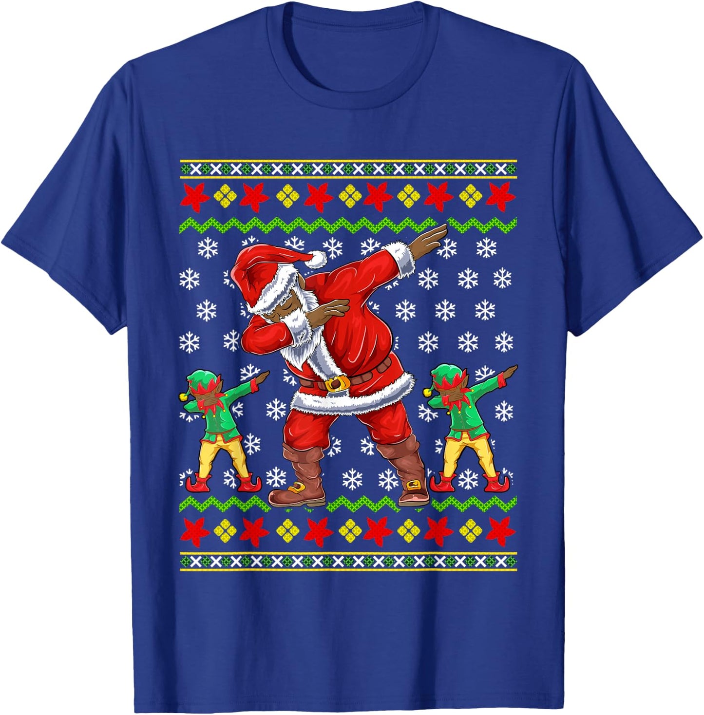 Christmas Black African American Santa Claus T-Shirt - T-Shirt | Royal