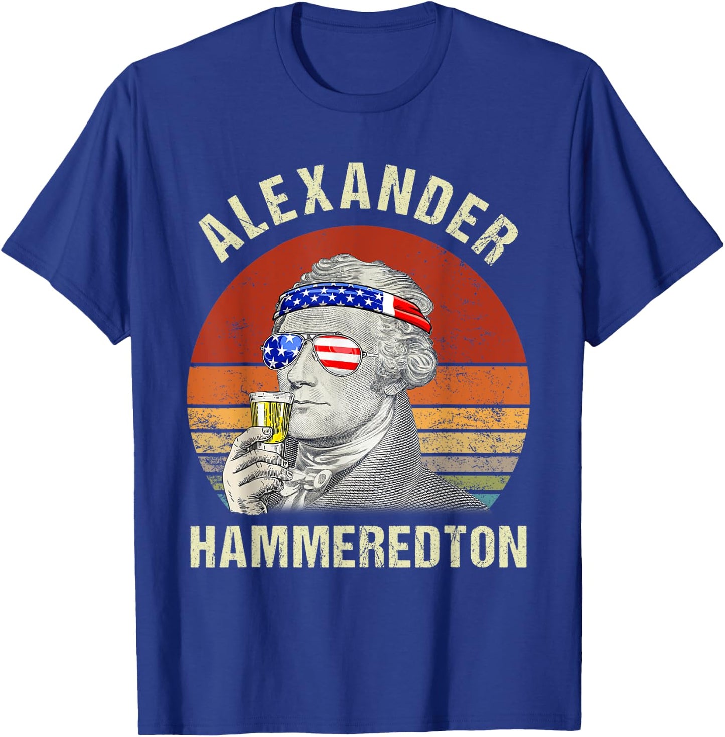 Vintage Alexander Hammeredton Hamiliton Patriotic July 4th Kids Men T-Shirt - T-Shirt | Royal