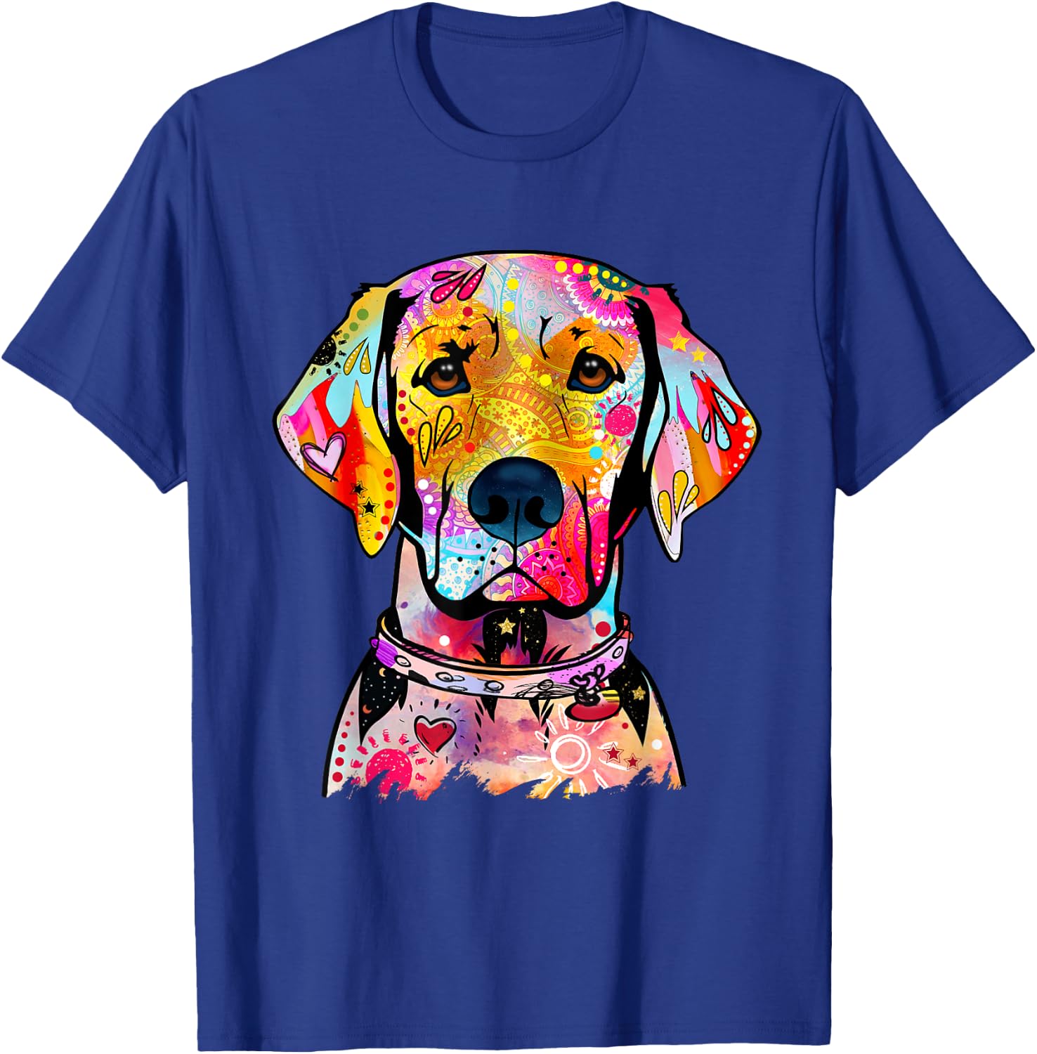 Abstract Labrador Retriever Portrait Lab Women Men T-Shirt - T-Shirt | Royal