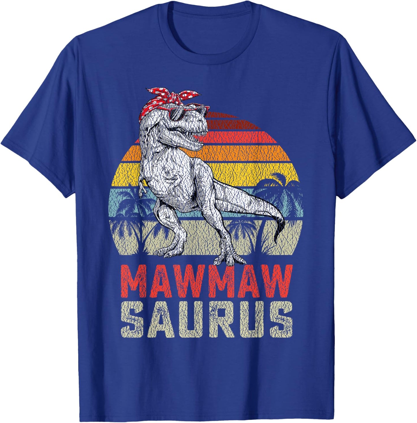 Mawmawsaurus T Rex Dinosaur Mawmaw Saurus Family Matching T-Shirt - T-Shirt | Royal
