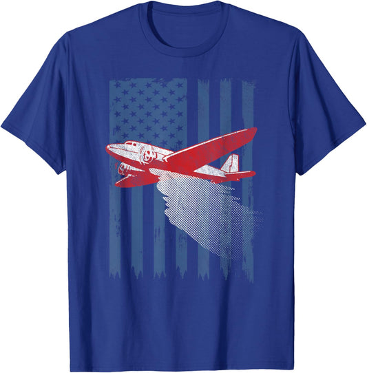 Aerial Firefighting Pilot Fire Aviation Firefighter T-Shirt - T-Shirt | Royal