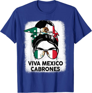 Viva Mexico Cabrone Girl Women Mexican Flag Independence Day T-Shirt - T-Shirt | Royal