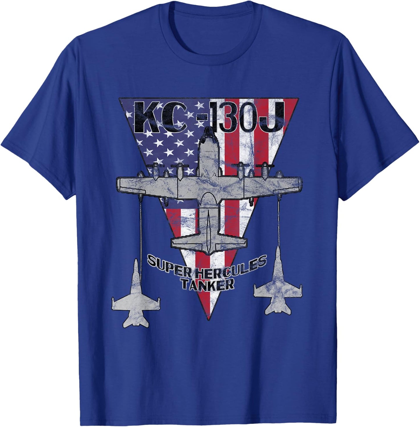 KC-130J Super Hercules Tanker Military Airplane Vintage T-Shirt - T-Shirt | Royal