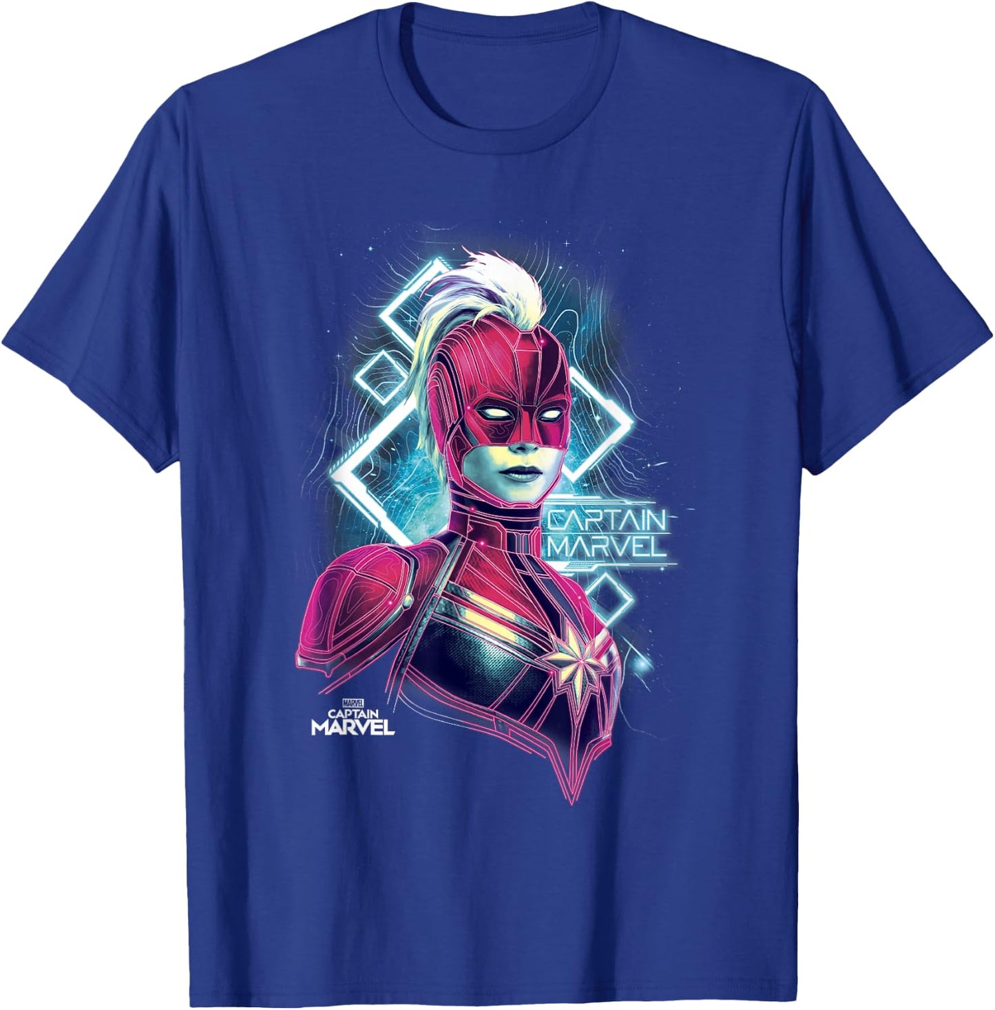 Marvel Captain Marvel Space Glow Neon Graphic T-Shirt - T-Shirt | Royal