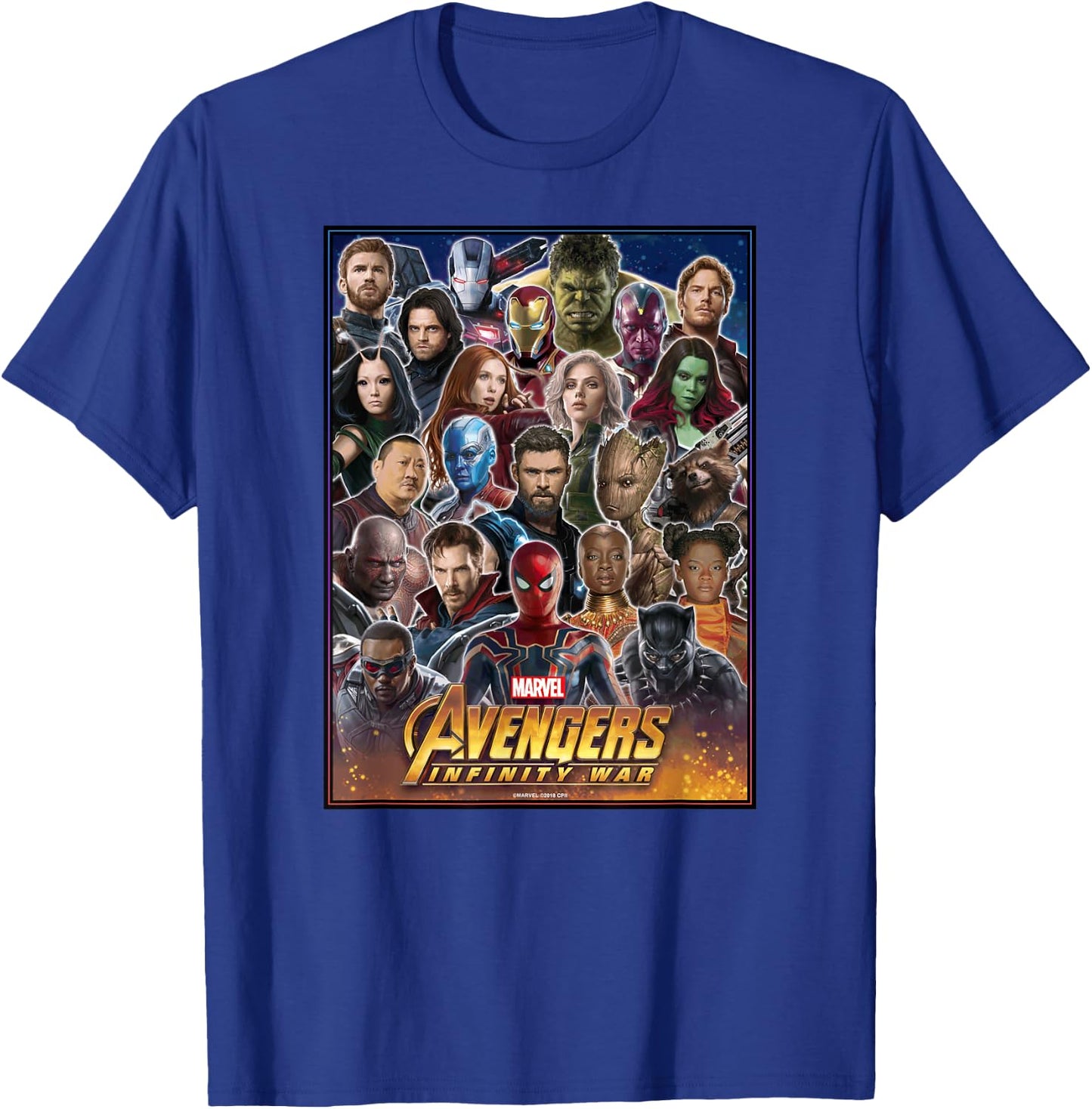 Marvel Avengers Infinity War Team Headshots Graphic T-Shirt - T-Shirt | Royal