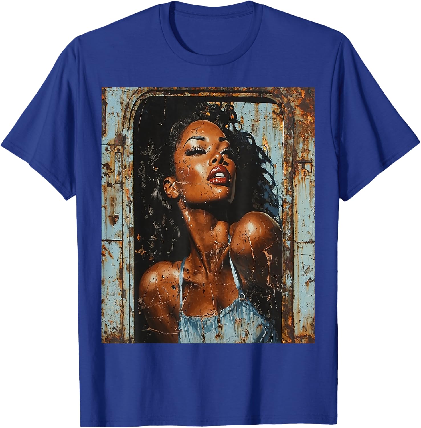 Beautiful Vintage Black Girl Woman Retro Pin Up Model Art T-Shirt - T-Shirt | Royal
