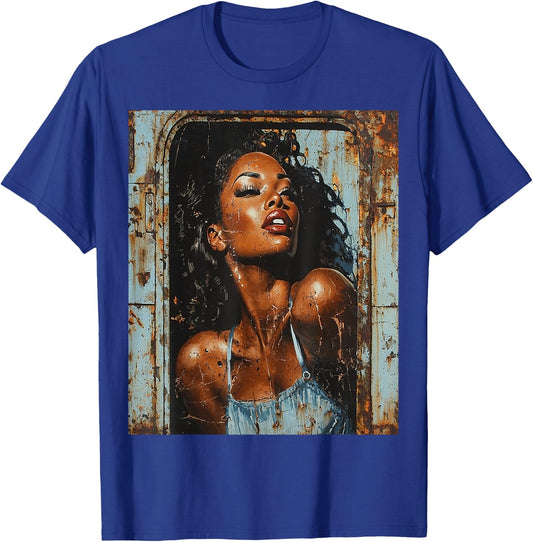 Beautiful Vintage Black Girl Woman Retro Pin Up Model Art T-Shirt - T-Shirt | Royal