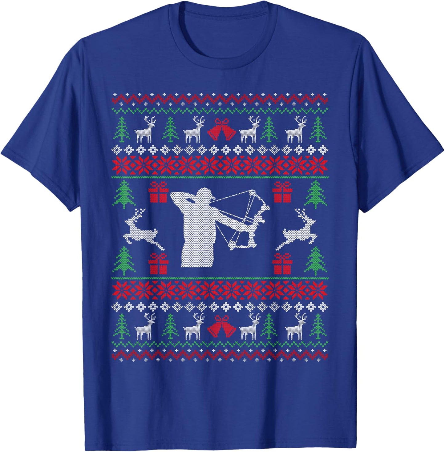 Christmas Gifts For Hunters Bow Hunting Ugly Christmas T-Shirt - T-Shirt | Royal