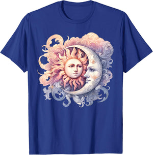 Mystic Sun and Moon Celestial Yin Yang Mystical Aesthetic T-Shirt - T-Shirt | Royal
