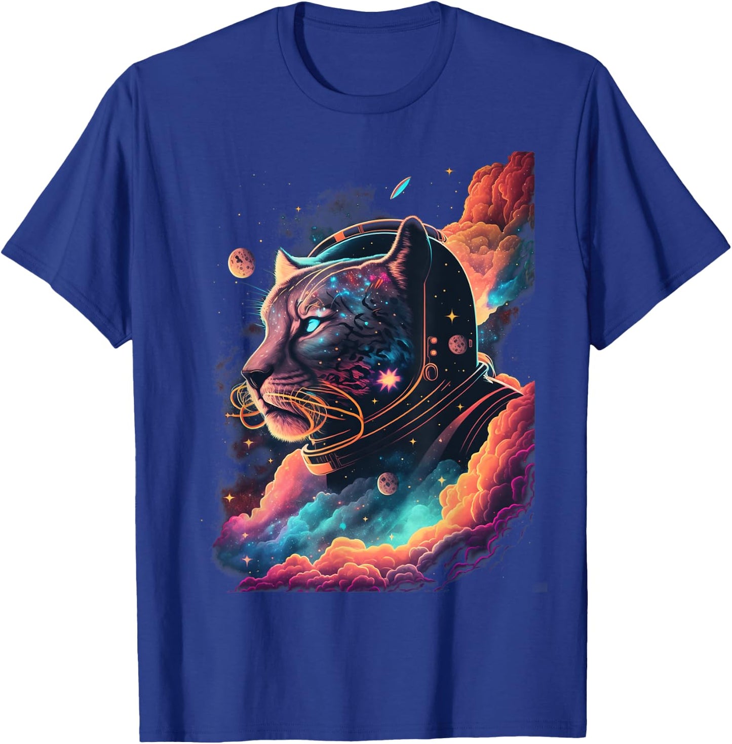 Astronaut Cougar Space Galaxy T-Shirt - T-Shirt | Royal