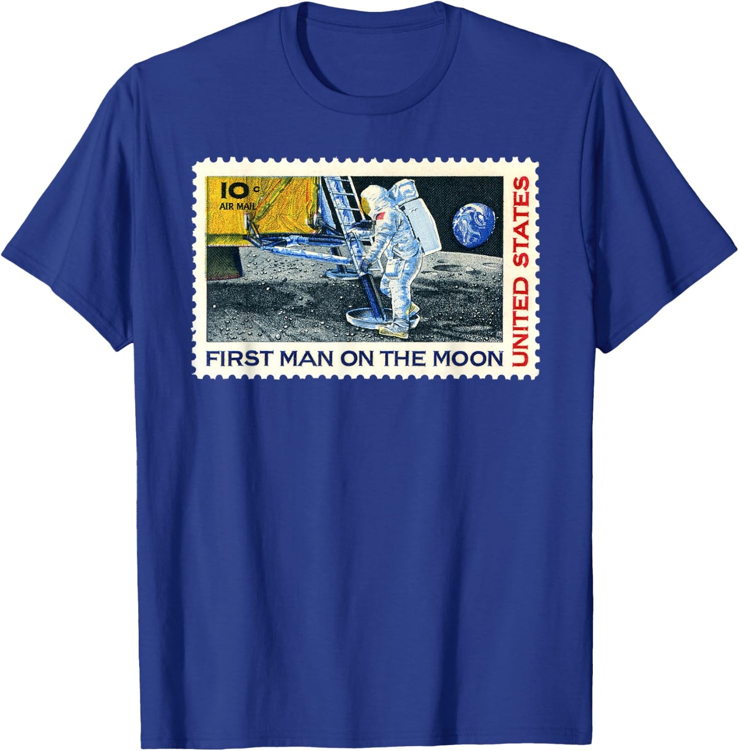 Retro Apollo 11 50th Anniversary Moon Landing T-Shirt - T-Shirt | Royal