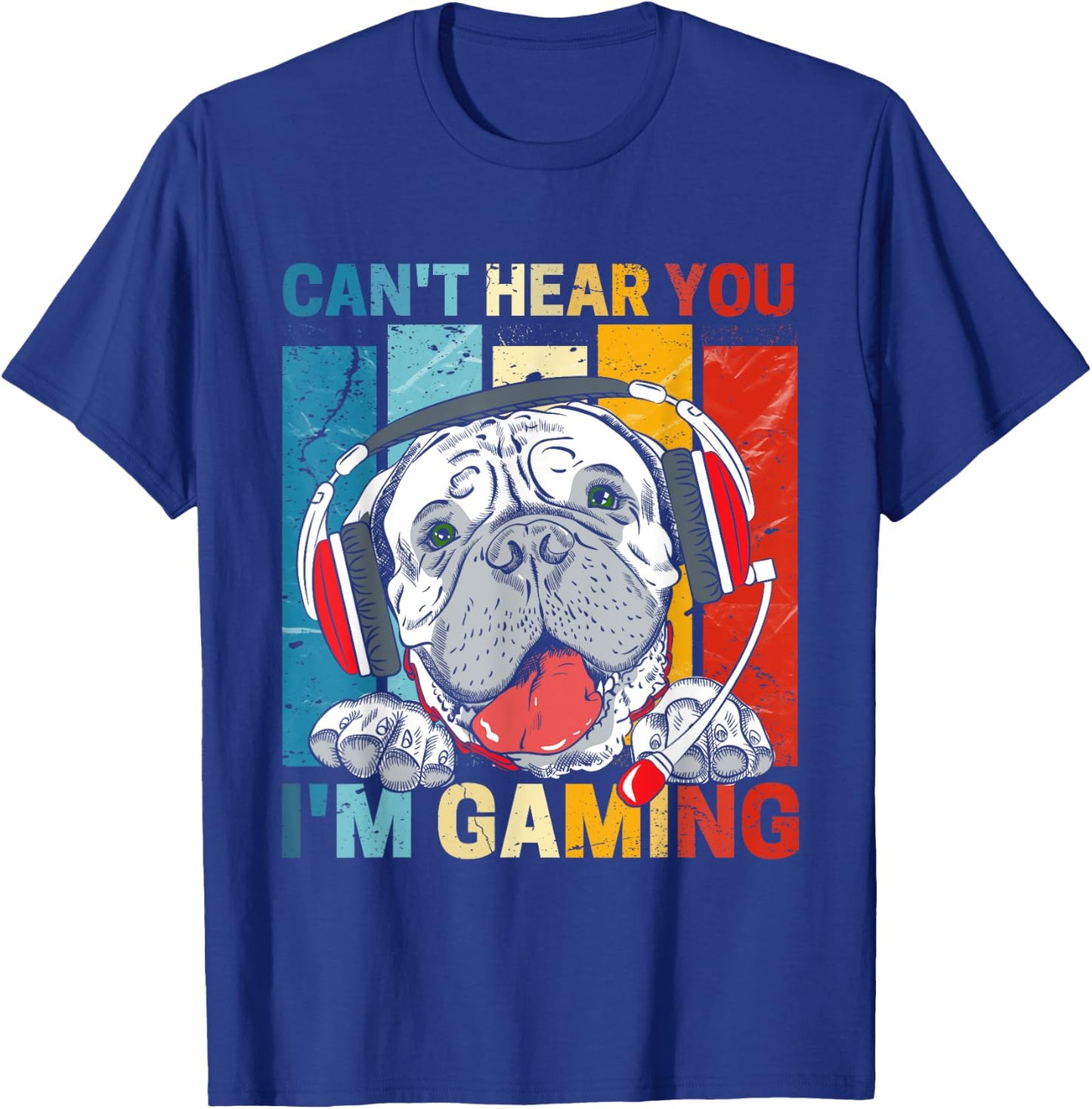 Can't hear you i'm gaming funny Pitbull Video Games Lovers T-Shirt - T-Shirt | Royal