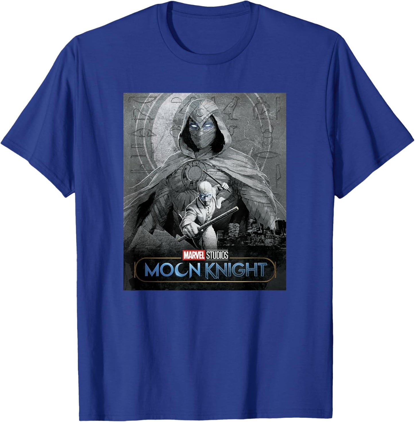 Marvel Moon Knight Glowing Eyes Logo Poster T-Shirt - T-Shirt | Royal