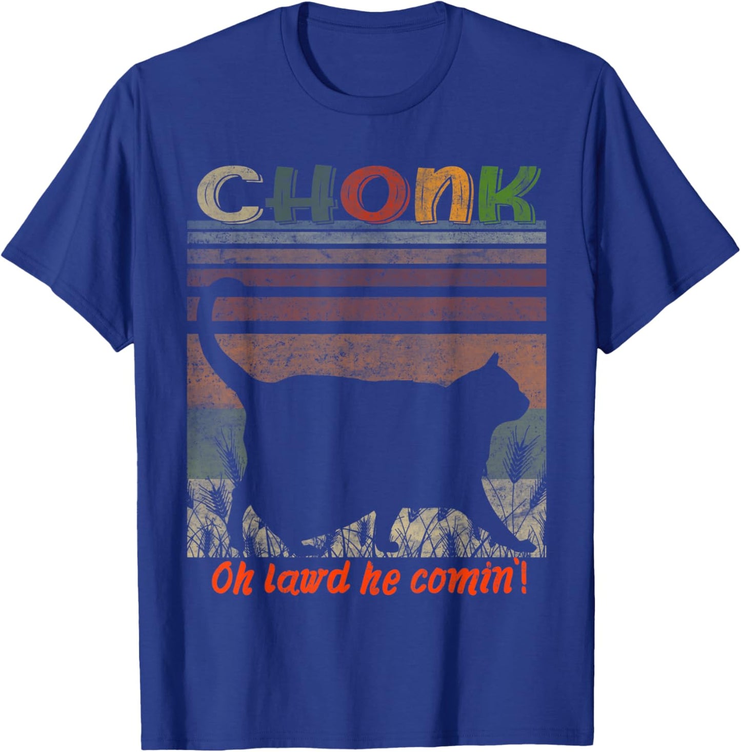 Oh Lord He Coming Chonk Scale Cat Meme Memes Men Women Kids T-Shirt - T-Shirt | Royal