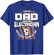 Electrician Dad Design On Back Of Clothing T-Shirt - T-Shirt | Royal