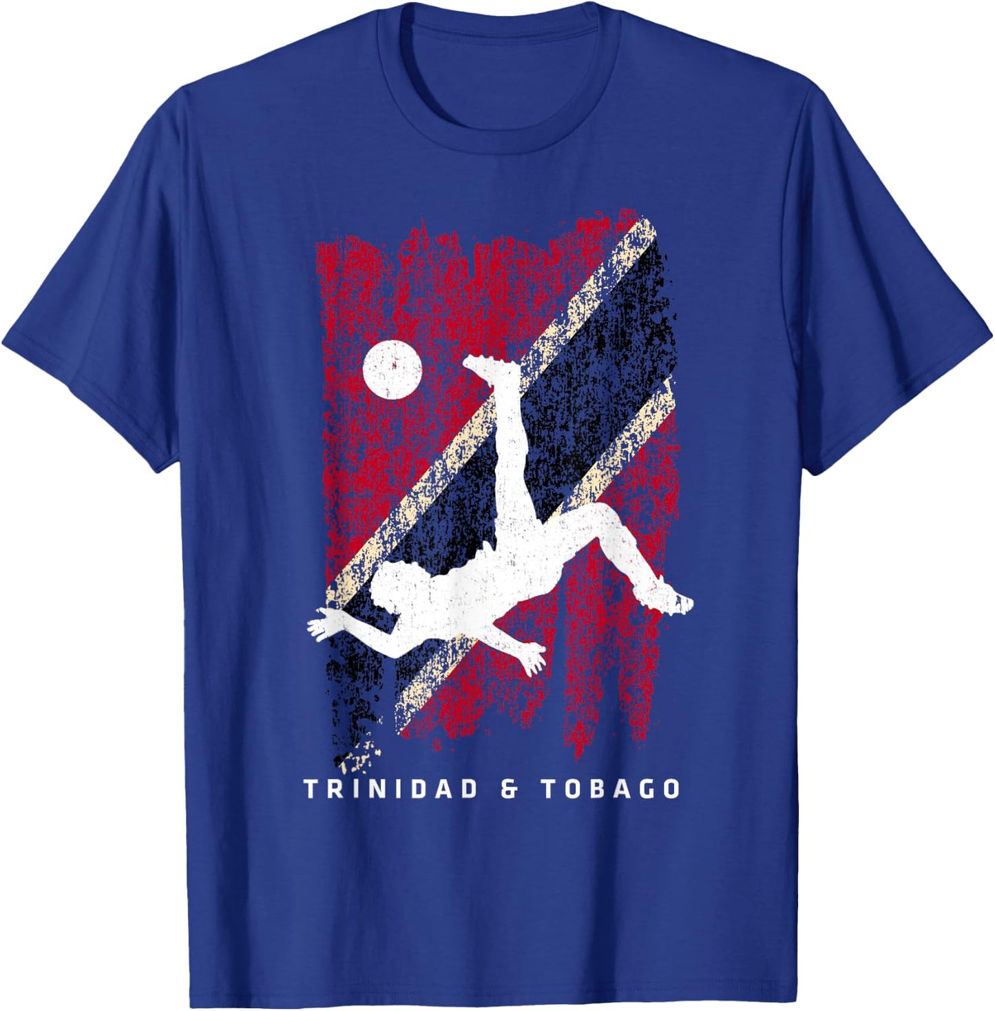 Trinidad & Tobago Flag Soccer Player Silhouette T-Shirt - T-Shirt | Royal