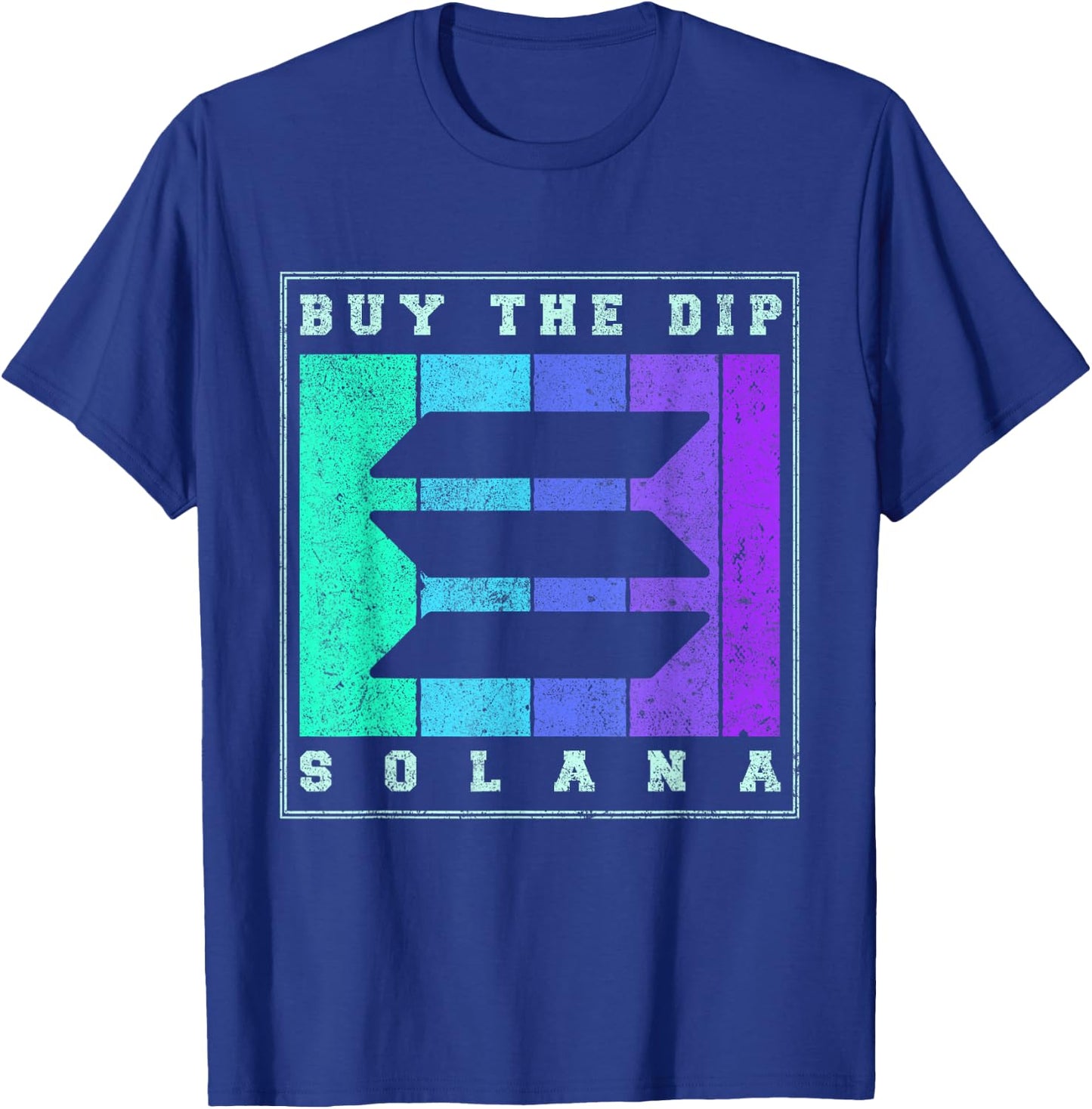 Retro Buy The Dip Solana SOL Crypto Apparel | Vintage Solana T-Shirt - T-Shirt | Royal