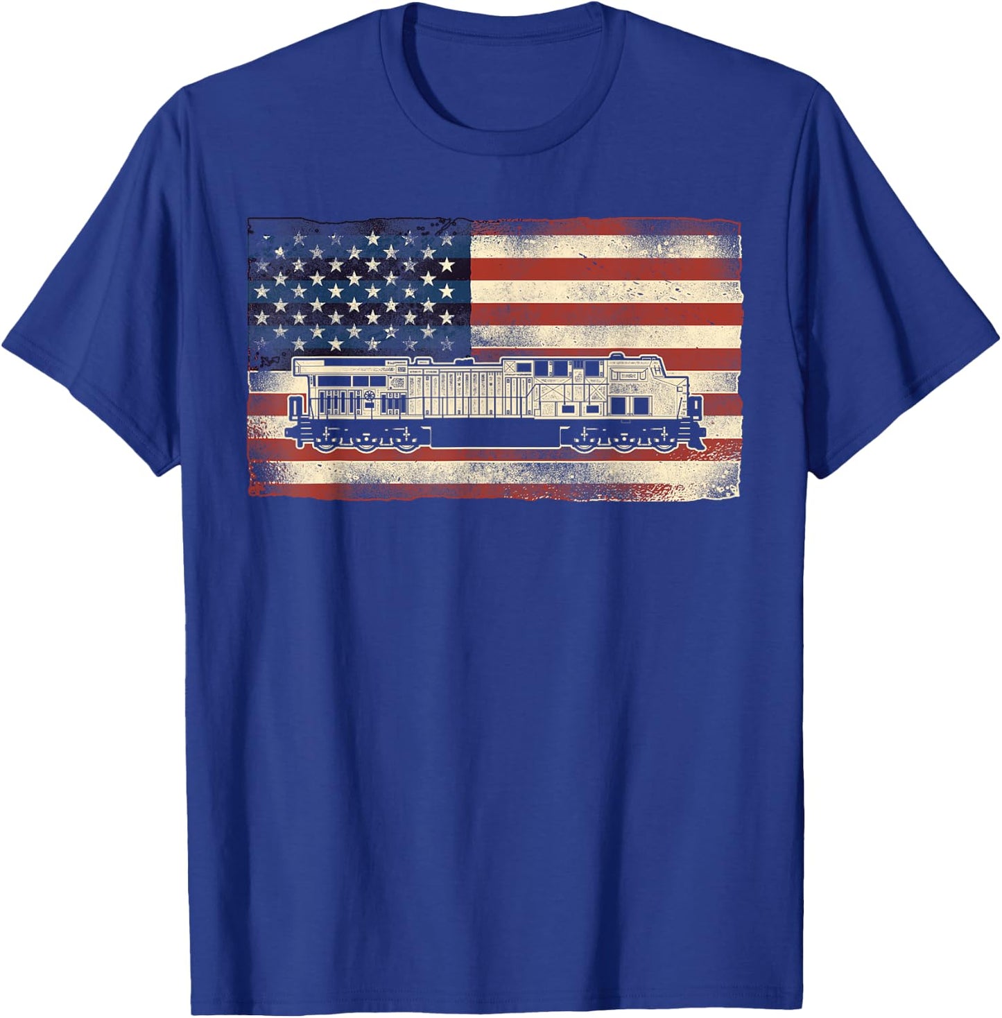 Freight Diesel Train Driver Trainspotting Locomotive T-Shirt - T-Shirt | Royal