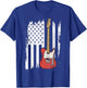 Lets Rock Rock n Roll Guitar Retro USA Flag Music T-Shirt - T-Shirt | Royal