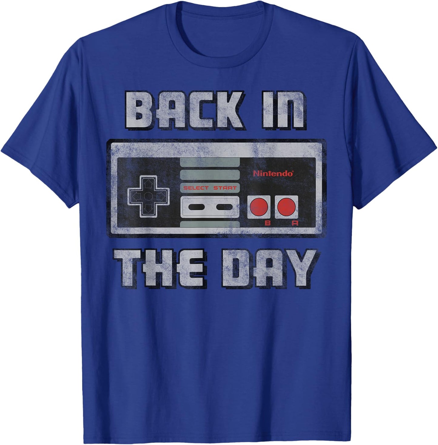 Nintendo NES Controller in The Day Vintage Graphic Small T-Shirt - T-Shirt | Royal