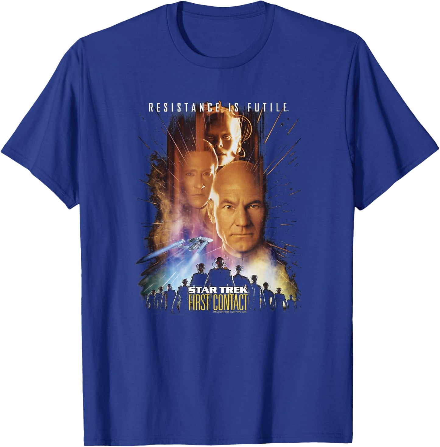 Star Trek First Contact Movie T-Shirt - T-Shirt | Royal