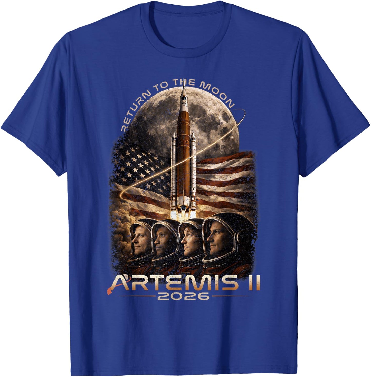 Artemis II Rocket Launch Space Exploration Back to the Moon T-Shirt - T-Shirt | Royal